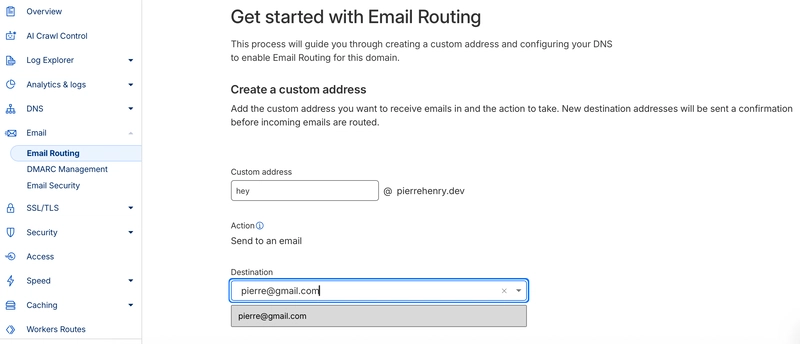 Cloudflare,电子邮件路由设置