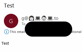 收到的电子邮件显示来自 g@👩💻👨💻.to