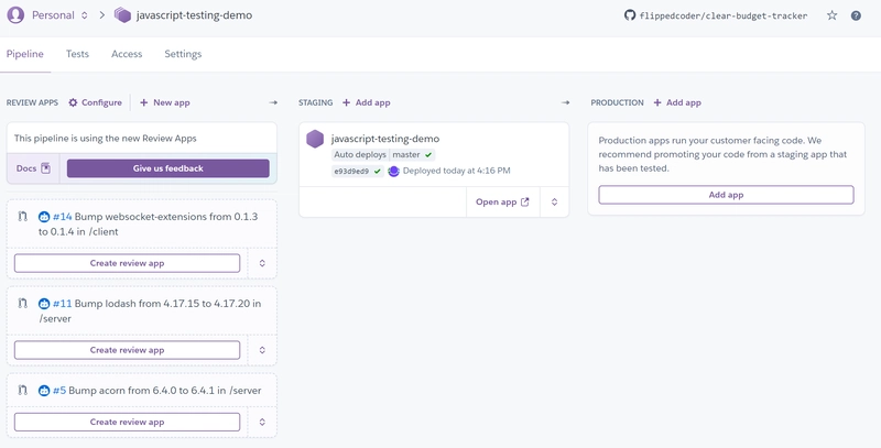 Heroku Flow 视图