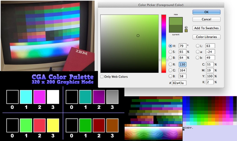 旧调色板：IBM CGA、Commodore、Adobe Color Picker