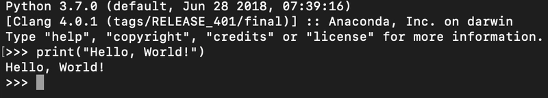 Python 中的 Hello World