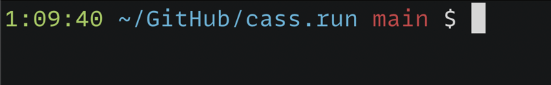 Cassidy 的 ZSH 提示符，包含时间、目录和 git 分支