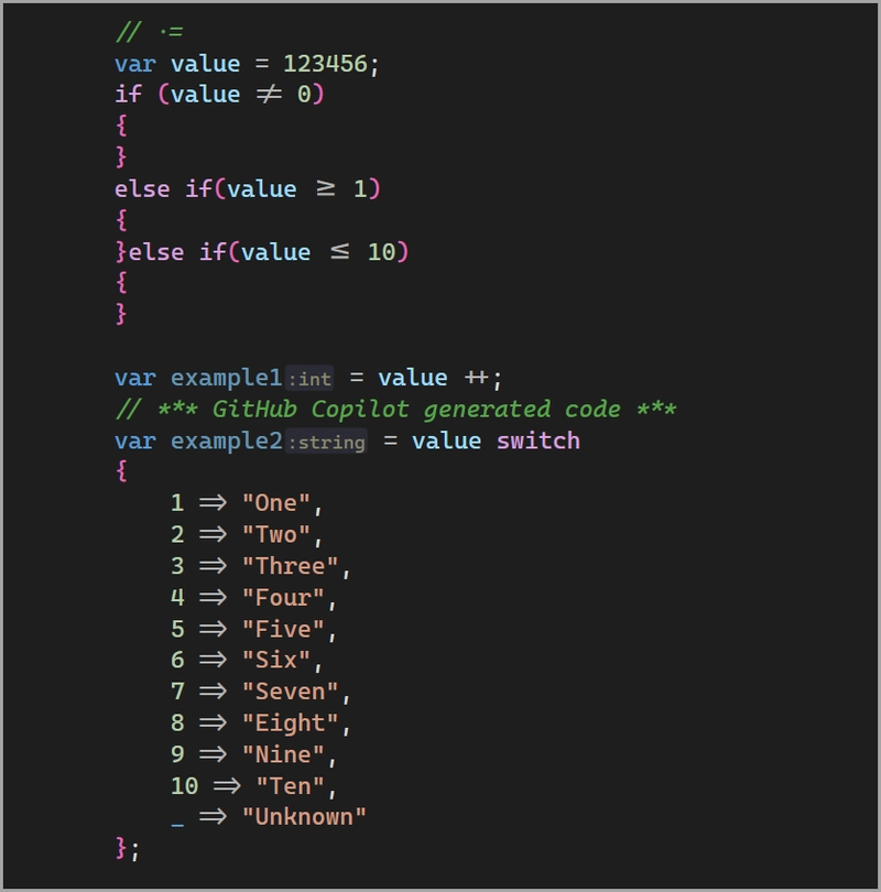 示例代码展示了如何使用 Cascadia Code 字体
