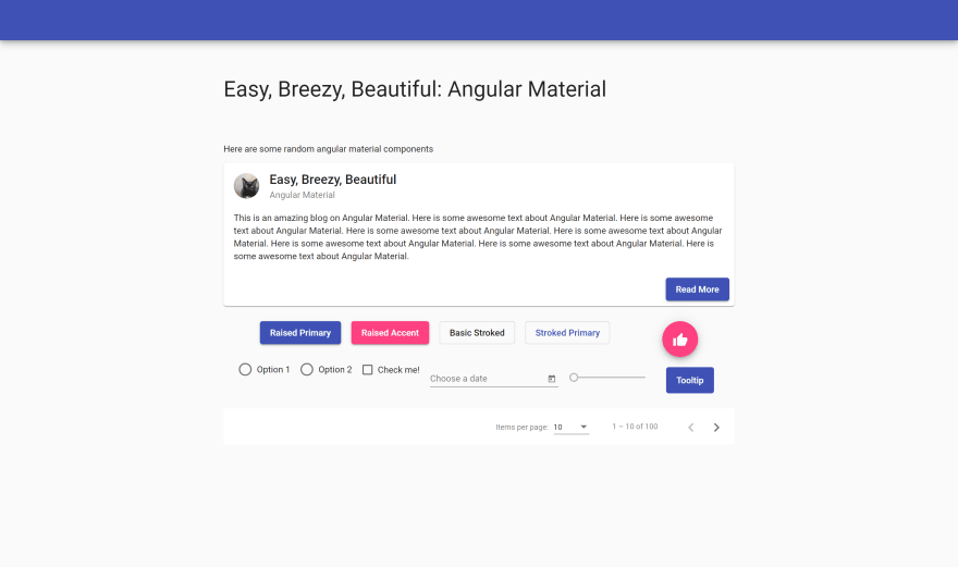 Angular Material 组件示例