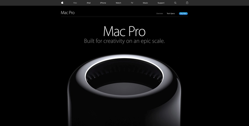 黑色背景设计示例 - Mac Pro 网络演示