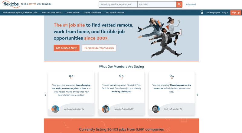 FlexJobs主页