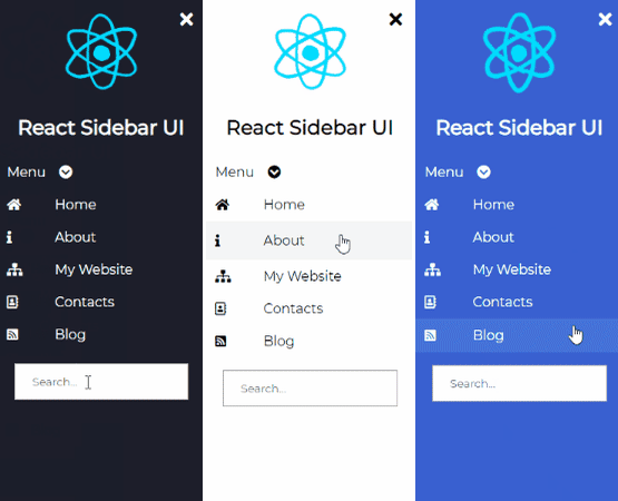React 侧边栏 UI