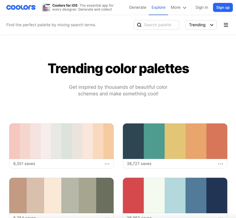 Coolors 配色方案