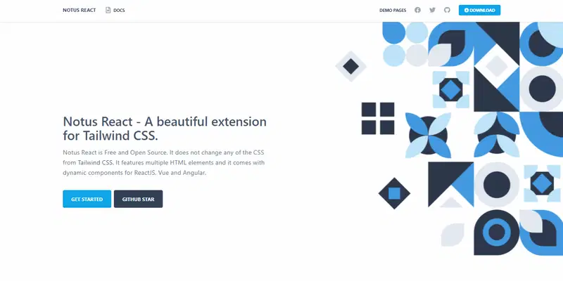 Notus React - 免费 Tailwind UI 工具包,动画演示。