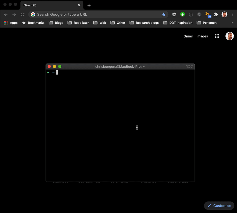 bash chrome 打开