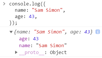 console.log 对象