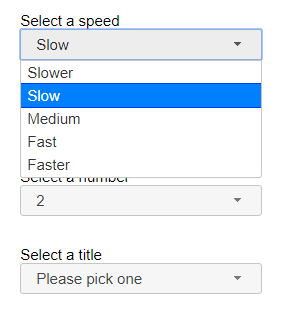 jQuery 选择菜单