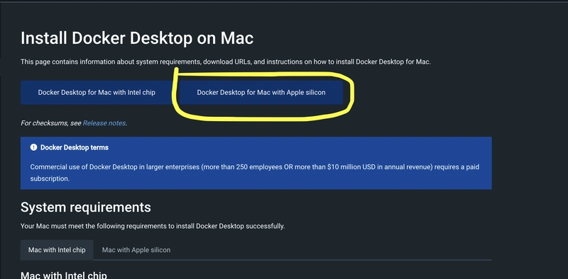 Docker Desktop 下载页面图片