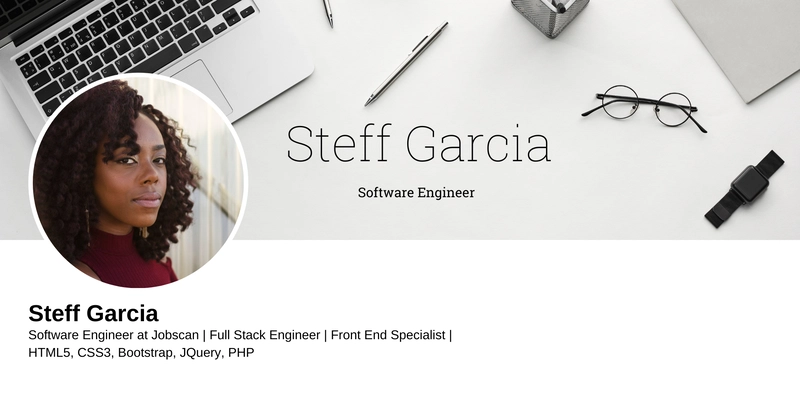 LinkedIn 个人资料示例，显示个人资料图片、横幅和标题。