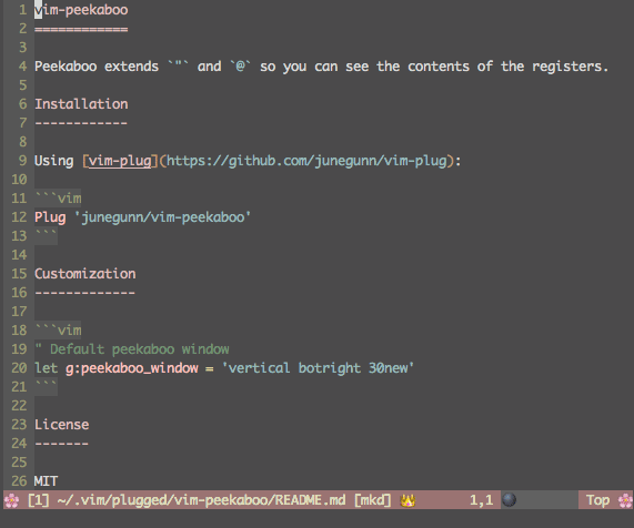 vim-peekaboo Vim 用户利用 peekaboo 插件在粘贴之前检查寄存器中的内容