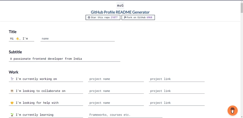 gh-profile-readme-generator