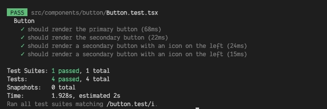 Button.test.tsx 内部测试通过