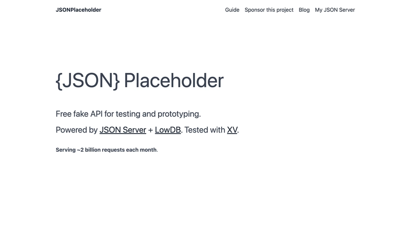 JSON 占位符页面