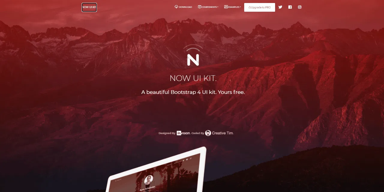 Vue模板 = Now UI Kit,动画演示。