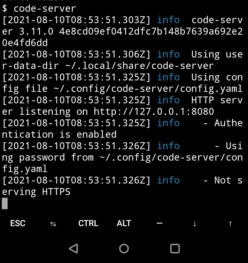 Code Server VS 在 Termux 上运行的代码