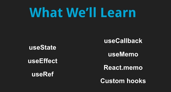 本课程我们将学习 React Hooks