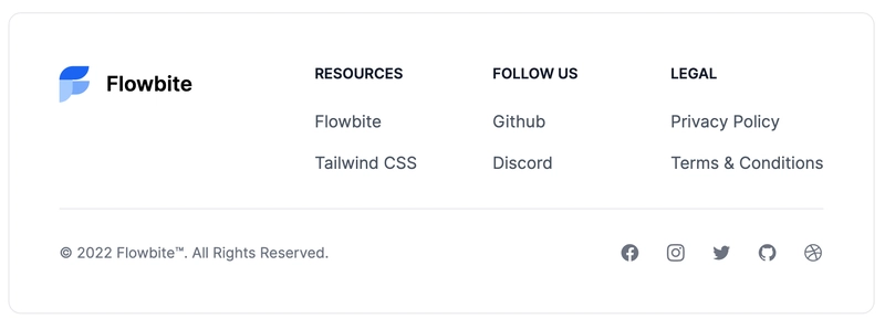 Tailwind CSS 页脚