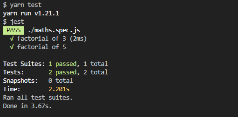 Javascript 阶乘测试结果