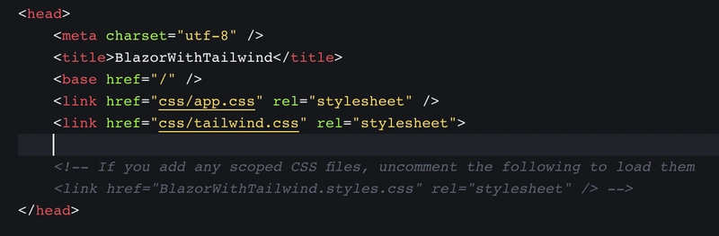 链接 tailwind.css 样式表