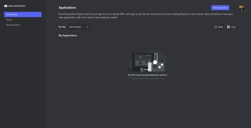 Discord 开发者门户截图