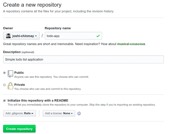 创建新的 repo