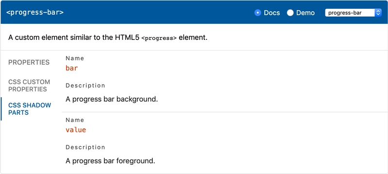 CSS 阴影部分 API 文档