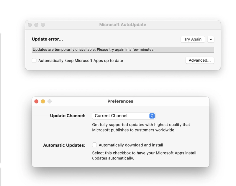Microsoft Office 自动更新对话框