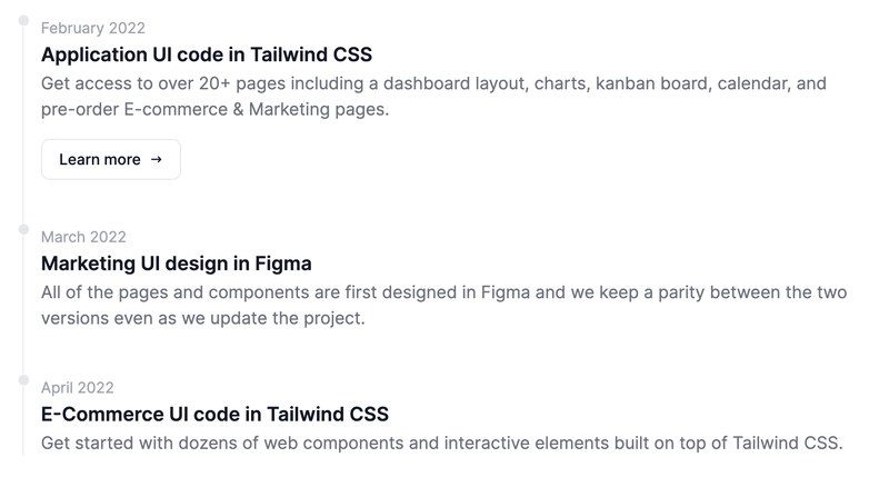 Tailwind CSS 时间轴