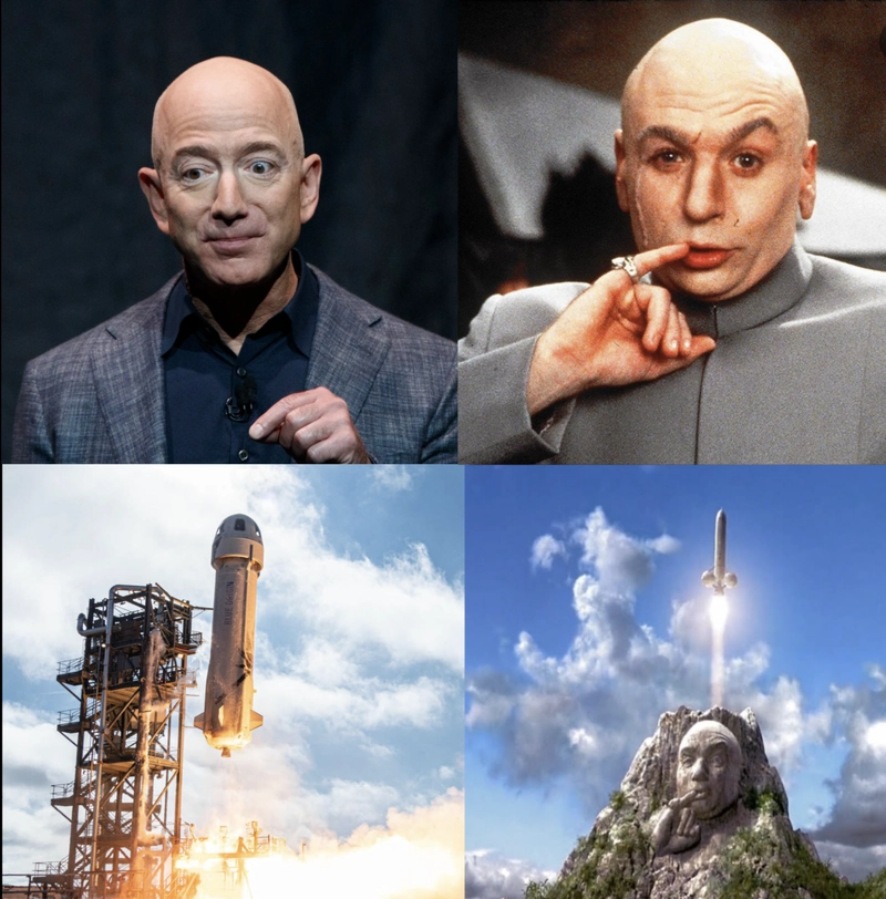 贝佐斯和一枚看起来像邪恶的火箭