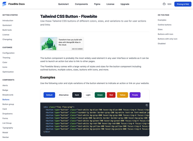 Tailwind CSS 按钮