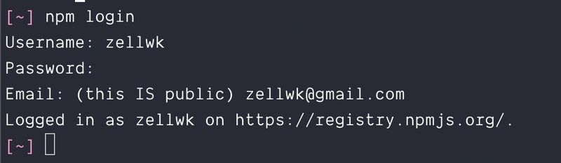 通过命令行登录 npm