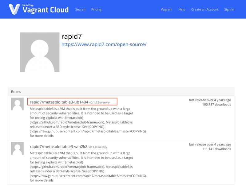 rapid7 vagrant主页