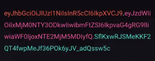 JSON Web Token 由一串以点分隔的英文字符组成，它包含三部分：标头、有效负载和签名。