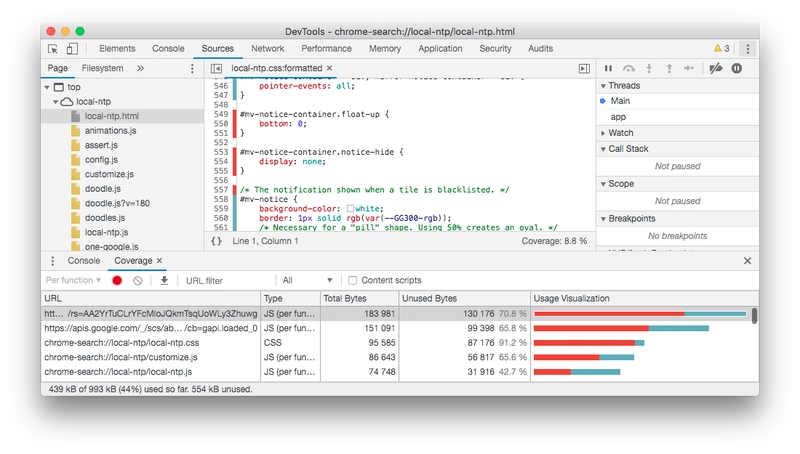 Chrome 中未使用的 CSS