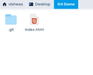 .git/ 文件夹和 index.html 的屏幕截图
