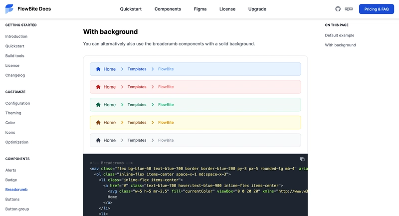 Tailwind CSS 面包屑组件