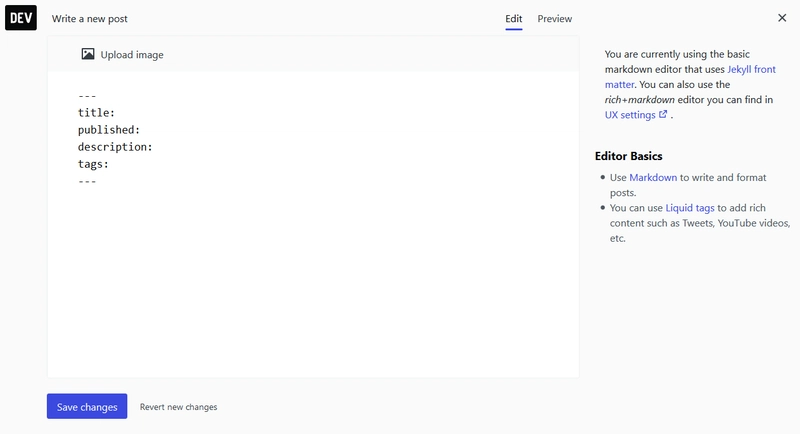 Dev.to 基本 Markdown 版本