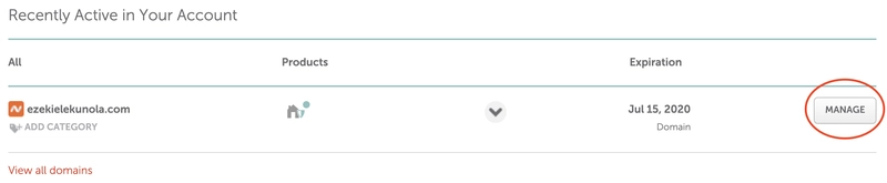 Namecheap 仪表板