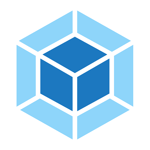 Webpack 徽标。深蓝色和浅蓝色的菱形。