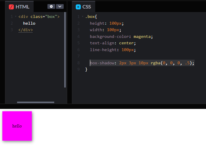 CSS 框阴影