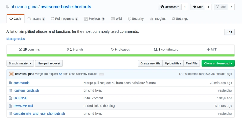 很棒的 Bash 命令快捷键 repo