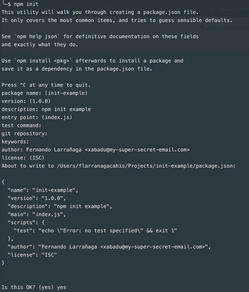 使用 npm 创建 package.json