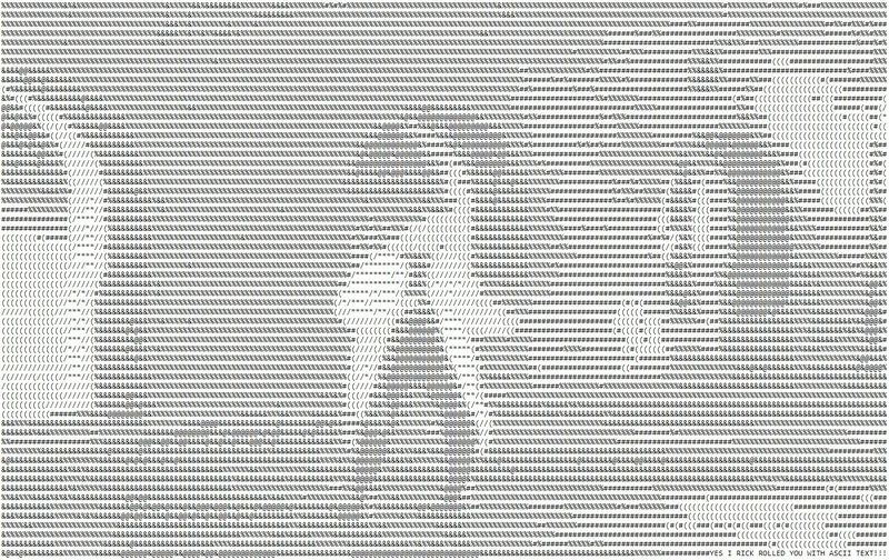 ASCII 文本中的 Rick Roll