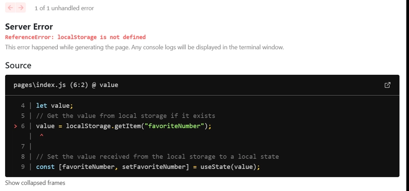 ReferenceError：localStorage 未定义