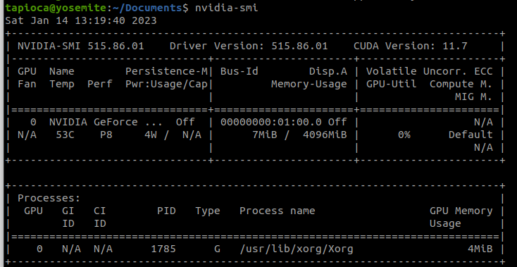 nvidia-smi 的预期输出